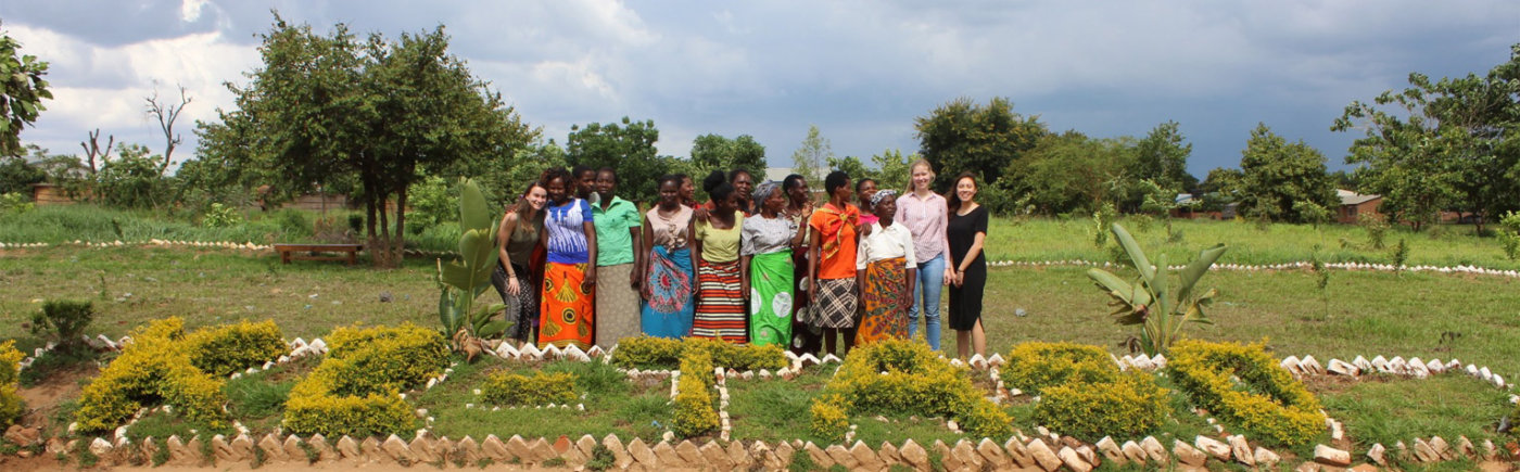 Edinburgh students from the social enterprise Palma Soap with the local Malawian women beneficiaries