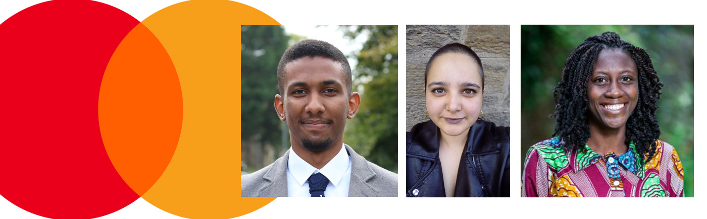  Mastercard Foundation graduate scholars: Muhammad Musa, Soufia Bham and Dorcas Mensah