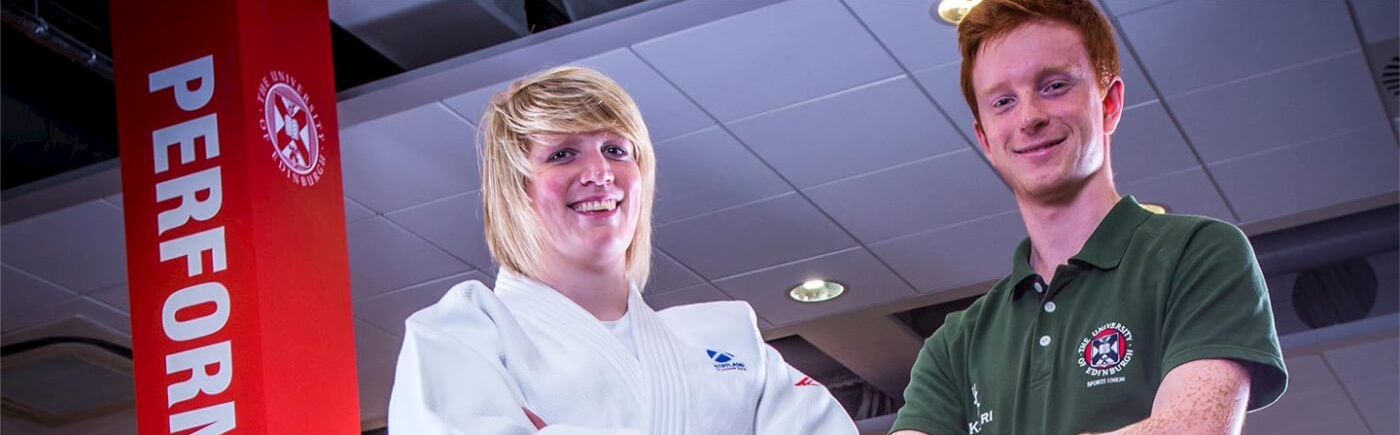  Sarah Adlington, Gold medallist for judo at Glasgow 2014 and Conor Bond, President of the Edinburgh University Sports Union